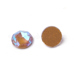 ガラスラインストーンカボション  モカ蛍光スタイル  フラットバック  多面カット  蛍光灯  半円  ミックスカラー  4x2mm&nbsp;RGLA-L024-J03-MI