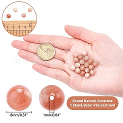 Round Natural Sunstone Beads Strands&nbsp;G-AR0001-69