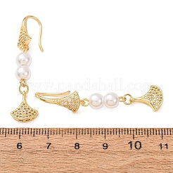 Brass Micro Pave Cubic Zirconia Dangle Earrings&nbsp;KK-CBADE12-03G