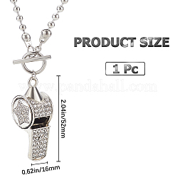 1pc Stainless Steel Whistle Pendant Necklaces&nbsp;NJEW-CN0001-08