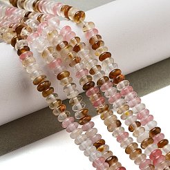 チェリークォーツガラスビーズ連売り  ロンデル  4~4.5x2~2.5mm  穴：1mm  約157~162個/連  15.16~15.55''（38.5~39.5センチメートル）&nbsp;G-K343-C16-01