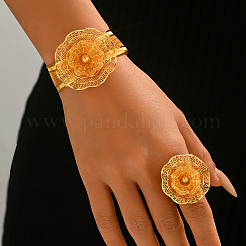 Luxury Iron Bridal 3D Flower Bangles & Rings for Women&nbsp;HI9521