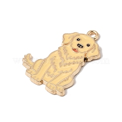合金エナメルチャーム  犬のチャーム  ライトゴールド  24~28x20~22x1.5mm  穴：1.8mm&nbsp;AL-CBA4C3E-02KCG