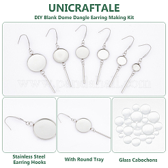DIY Blank Dome Dangle Earring Making Kit&nbsp;DIY-UN0005-65