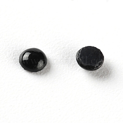 手作り磁器カボション  半円  ブラック  3x1mm  約5000個/袋&nbsp;PORC-WH0009-01B-02