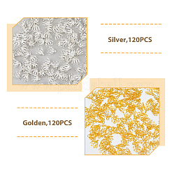 真鍮ビーズキャップベイル240色2個  7  - 花びらの花  ゴールデン＆シルバー  8x8mm  穴：1.2mm  120個/カラー&nbsp;KK-HY0003-05