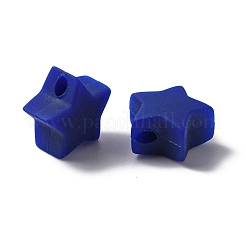 シリコンビーズ  スター  ミッドナイトブルー  13x14x8mm  穴：2mm&nbsp;SIL-WH0001-39H