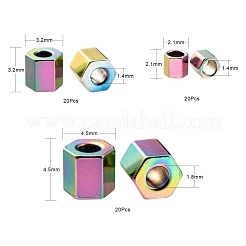 60Pcs 3 Style Ion Plating(IP) 304 Stainless Steel Spacer Beads&nbsp;STAS-LS0001-54MC
