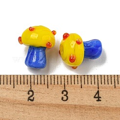 手作りランプワークビーズ連売り  キノコ  きいろ  12~14.5x10~12mm  穴：1.2~1.8mm  約23個/連  11.61~12.60インチ（29.5~32cm）&nbsp;LAMP-N025-03D