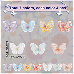 28Pcs 7 Colors Computerized Embroidery Cloth Iron on/Sew on Patches&nbsp;FABR-CY0001-01