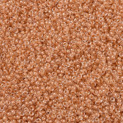 MIYUKIラウンドロカイユビーズ  日本製シードビーズ  11/0  （rr212)ライトピーチ裏地クリスタル  11/0  2x1.3mm  穴：0.8mm  約50000個/ポンド&nbsp;SEED-G007-RR0212
