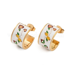 304 Stainless Steel Flower Stud Earrings For Women&nbsp;EJEW-B114-03G
