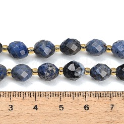 天然デュモージェライトビーズ連売り  ラウンド  多面カット  シードビーズで  8~9x7~8mm  穴：1mm  約18~20個/連  7.48''（19cm）〜7.87''（20cm）&nbsp;GG-CBA4A3B-A07