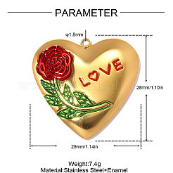 304 Stainless Steel Enamel Pendants&nbsp;STAS-OY014-05G