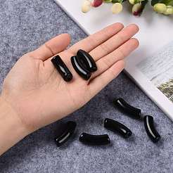 不透明なアクリルビーズ  カーブチューブ  ブラック  34.5x13x11mm  穴：3.5mm  約155個/500g&nbsp;SACR-S677-004