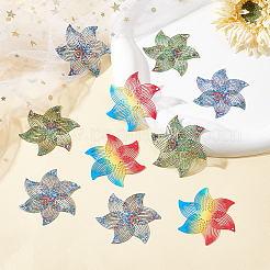 18Pcs 3 Colors 430 Stainless Steel Filigree Pendants&nbsp;STAS-UN0036-03