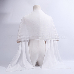 布製の長いスカーフ  結婚式のパーティーの衣装アクセサリー  ホワイト  1800x680x0.5mm&nbsp;AJEW-WH0455-348