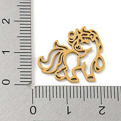 ステンレスペンダント201個  レーザー切断  馬のチャーム  ゴールドカラー  17x20x1mm  穴：1.2mm&nbsp;FIND-Z009-02G