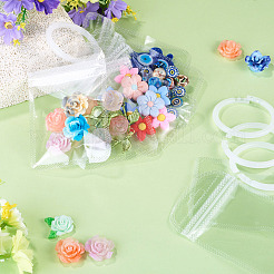 透明なプラスチック製再封可能な包装袋 50個  長方形  ポリエチレン製ルーズリーフブックバインダーヒンジリング5個付き  透明  11x7x0.02cm  片側の厚さ：2.3ミル（0.06mm）&nbsp;OPP-TA0001-28