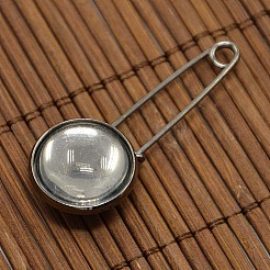 Dome Clear Glass Cover & Gunmetal Iron Brooch Setting Sets&nbsp;DIY-X0078