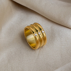 304 Stainless Steel Rhinestone Wide Band Finger Rings&nbsp;LH3089-2