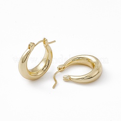 女性のための真鍮の厚いフープピアス  鉛フリー＆カドミウムフリー  18KGP本金メッキ  20x18.5x6mm  ピン：0.9mm&nbsp;EJEW-I270-02G