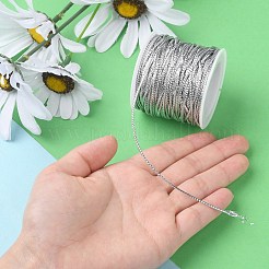 20m ポリエステル編組コード  メタリックコード付き  ラウンド  銀  1.5x1mm  約21.87ヤード（20m）/ロール&nbsp;MCOR-CJ0001-08B
