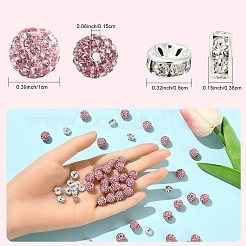 100Pcs Pave Disco Ball Beads&nbsp;RB-YW0001-30A