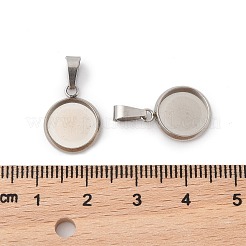 304 Stainless Steel Pendant Cabochon Settings&nbsp;STAS-I328-01C-P