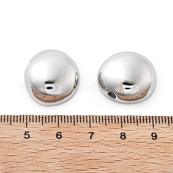 304ステンレススチールビーズ  フラットラウンド  ステンレス鋼色  19x17.5x8mm  穴：2.5mm&nbsp;STAS-M111-23P
