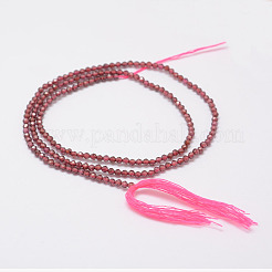 天然石ガーネットビーズ連売り  ラウンド  多面カット  2mm  穴：0.5mm  約197個/連  15.7インチ（40cm）&nbsp;LS-G-E351-03