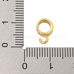 Rack Plating Brass Micro Pave Clear Cubic Zirconia Tube Bails&nbsp;KK-F876-18G