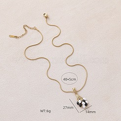 316 Surgical Stainless Steel Enamel White and Black Balloon Pendant Necklaces for Women&nbsp;GY8430