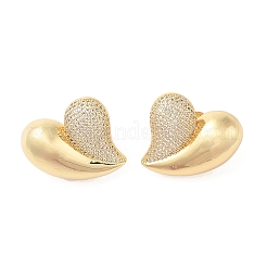 Rack Plating Brass Micro Pave Clear Cubic Zirconia Stud Earrings for Women&nbsp;EJEW-G394-12B-G