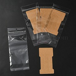 クラフト紙ヘアクリップディスプレイカード50個。  ヘアボウホルダーカード  ヘアアクセサリー用品  50個のoppセロハンバッグ付き  ペルー  11.5x6.6x0.03cm  穴：24.5x8.5mm&nbsp;CDIS-YW0001-07