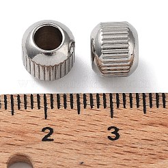 変色しない303ステンレススチールビーズ  ロンデル  ステンレス鋼色  8x7mm  穴：4.2mm&nbsp;STAS-Q302-22C-P