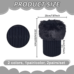 2Pairs 2 Colors Acrylic Fibers Boot Cover&nbsp;AJEW-GA0008-19