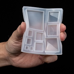 シリコンモールド  レジン型  UVレジン用  エポキシ樹脂ジュエリー作り  正方形  ホワイト  87x77x6.5mm&nbsp;DIY-F033-04A