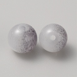 ツートンクラックガラスビーズ  ラウンド  温度感知色変化ビーズ  濃いグレー  10~10.5mm  穴：1.6mm&nbsp;LS-GGLA-TAC0008-02E