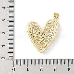 Brass Micro Pave Clear Cubic Zirconia Pendants&nbsp;KK-B141-03G-02