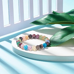 8.5MM Imitation Gemstone Glass Round Beads Stretch Bracelet for Women&nbsp;X-BJEW-JB07415