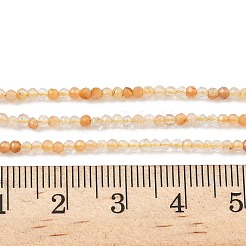 天然の黄色いウサギのファーのルチルクォーツビーズ連売り  ラウンド  多面カット  ラウンド  2mm  穴：0.5mm  約217個/連  15.43インチ（39.2cm）&nbsp;G-L622-C01-2mm