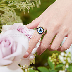10Pcs Plastic Evil Eye Adjustable Rings Set&nbsp;RJEW-AR0002-04