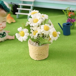 ミニプラスチックデイジー鉢植え植物装飾  ミニチュア盆栽  ドールハウス用  ホームディスプレイの装飾  ナバホホワイト  36x80mm&nbsp;PW-WGEEA12-01