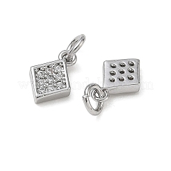Brass Micro Pave Clear Cubic Zirconia Charms&nbsp;CU-CBA746B-04P
