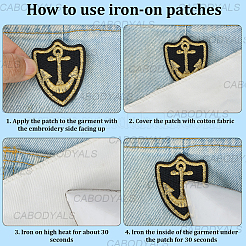 5Pcs Polyester Embroider Thread Iron on/Sew On Patches&nbsp;PATC-CY0001-39