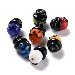 手作りランプワークビーズ  バンピー  人間  ミックスカラー  14~17x12~13x12mm  穴：1.8~2mm  約25個/連  15.55インチ（39.5cm）&nbsp;LAMP-F020-12