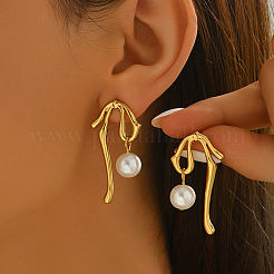 Stainless Steel Bowknot Dangle Stud Earrings&nbsp;YX2216