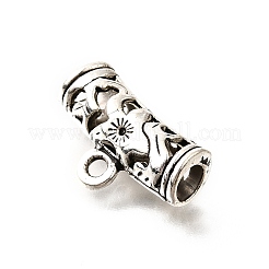 中空合金チューブベイル  カドミウムフリー＆鉛フリー  アンティークシルバー  13x22x6.5mm  穴：2mm  内径：4.5mm  約460個/1000g&nbsp;TIBE-L008-41AS
