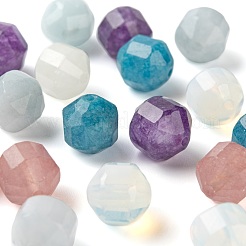 18個6スタイルの天然および合成混合石ビーズ  ラウンド  染め  多面カット  10mm  穴：1.2mm  3個/スタイル&nbsp;G-FS0001-65